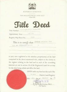 Title deed of title of the land